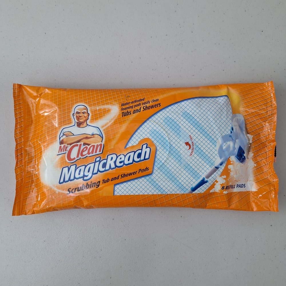 Mr. Clean Magic Reach Scrubbing Tub & Shower Refill Pads - Sealed Bag of 8